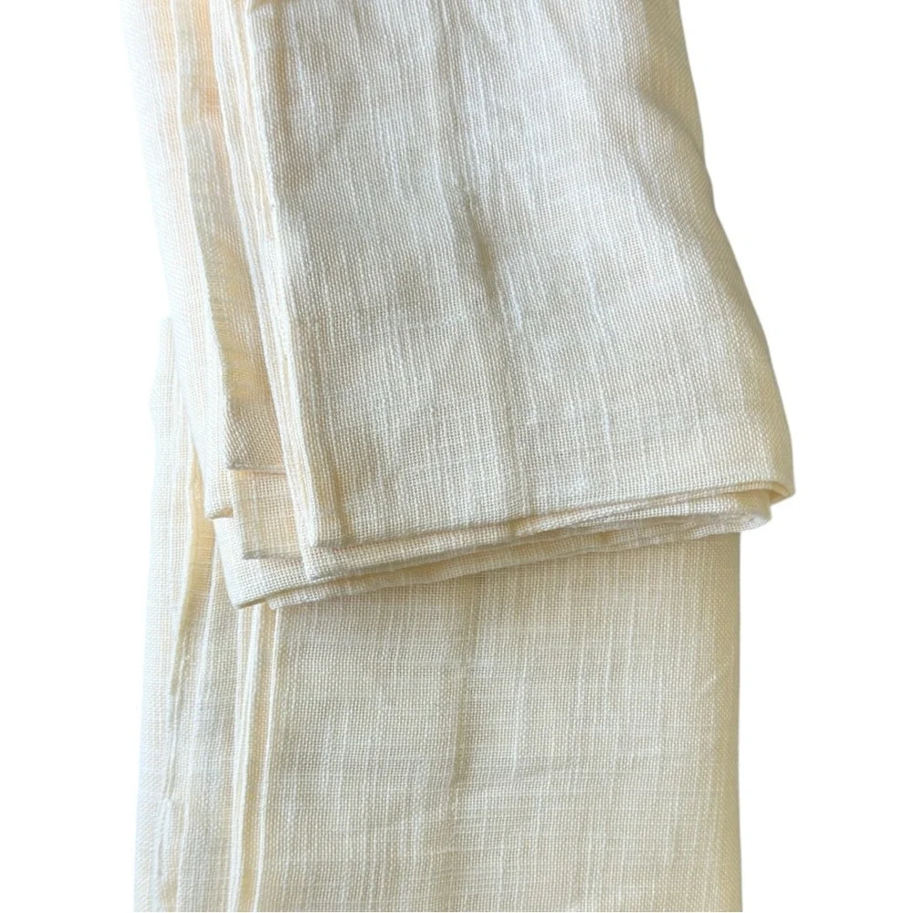 Quince Cream Linen-Look Sheer Curtains